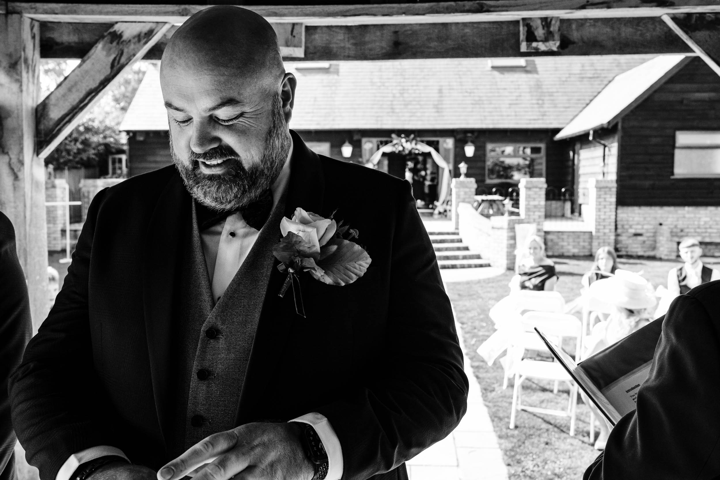 groom at the aisle waiting for bride