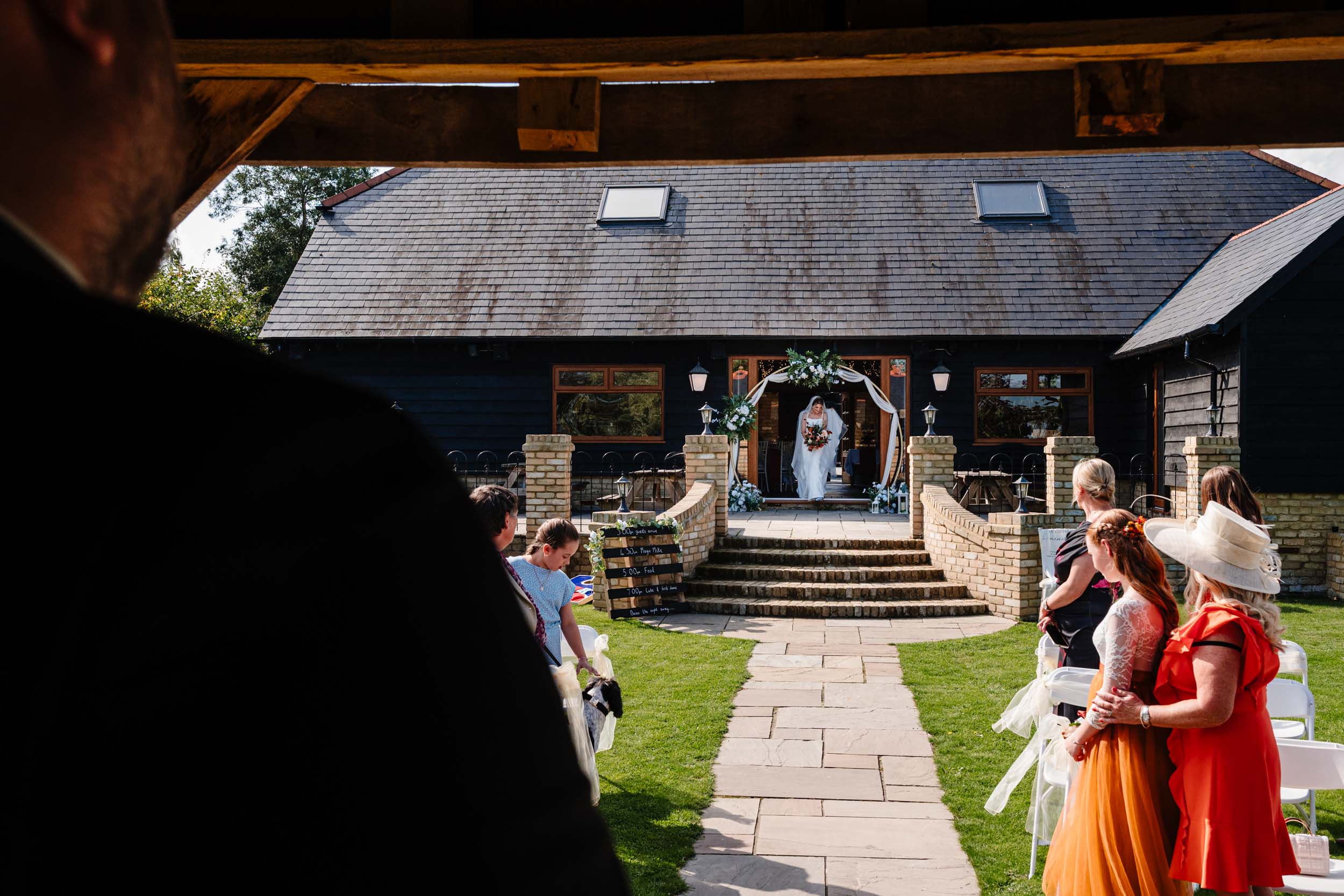 bride walks down the aisle