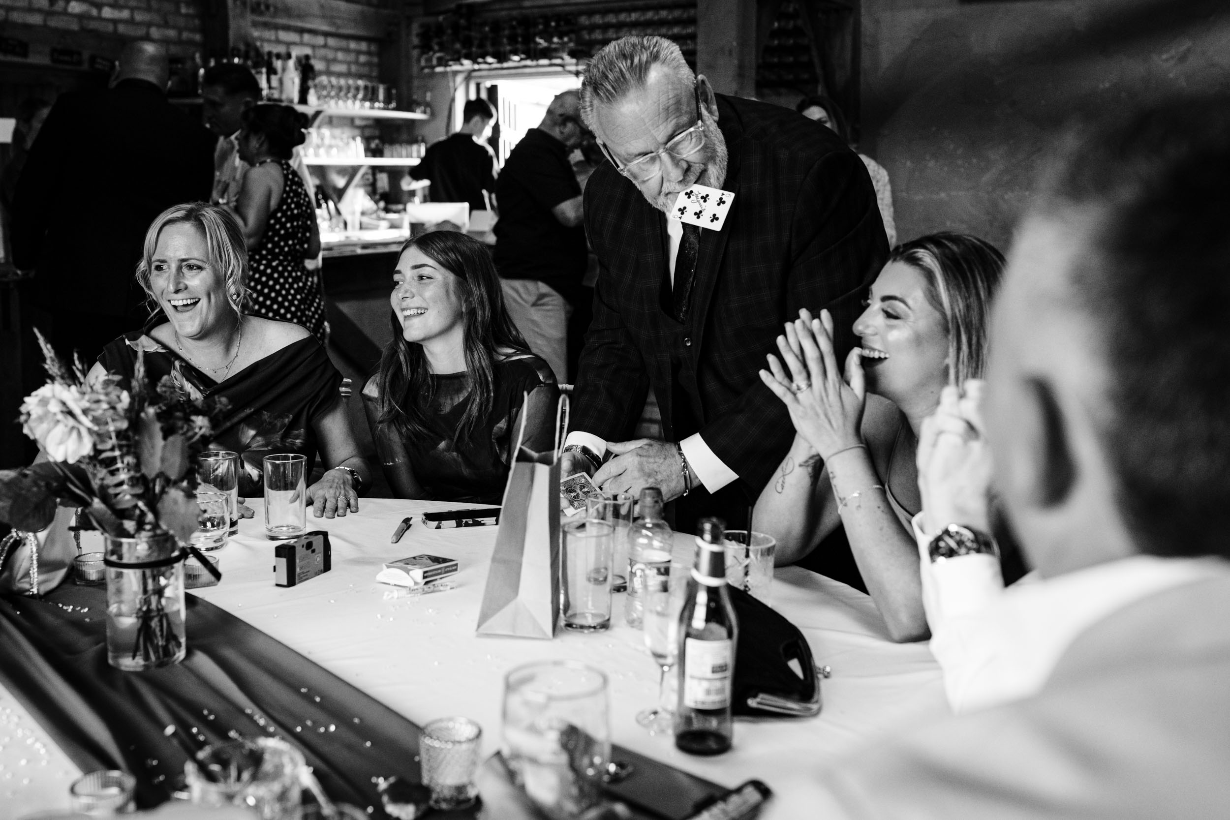 magician tricking people