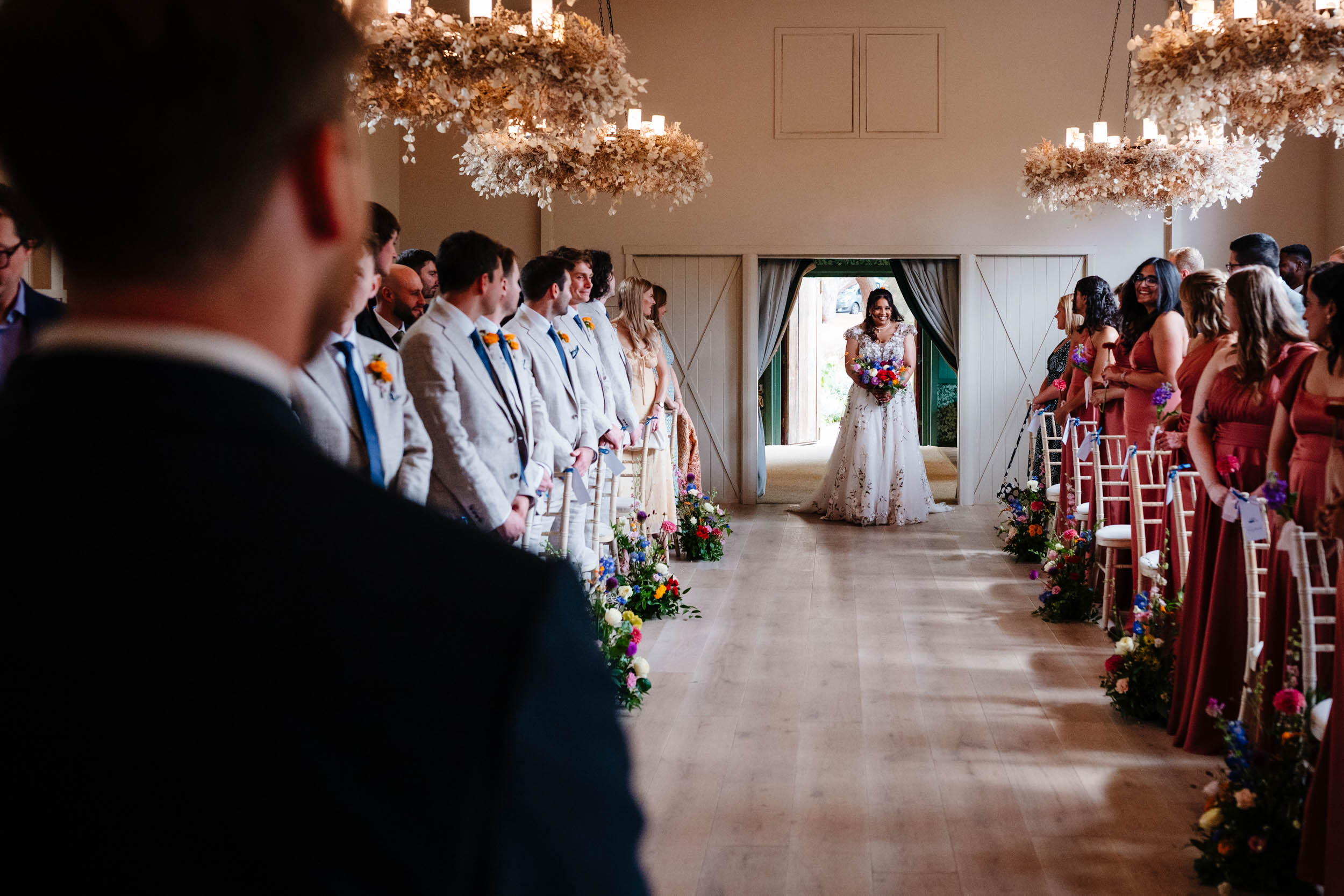 Anika’s entrance into the ceremony room at Hampton Manor
