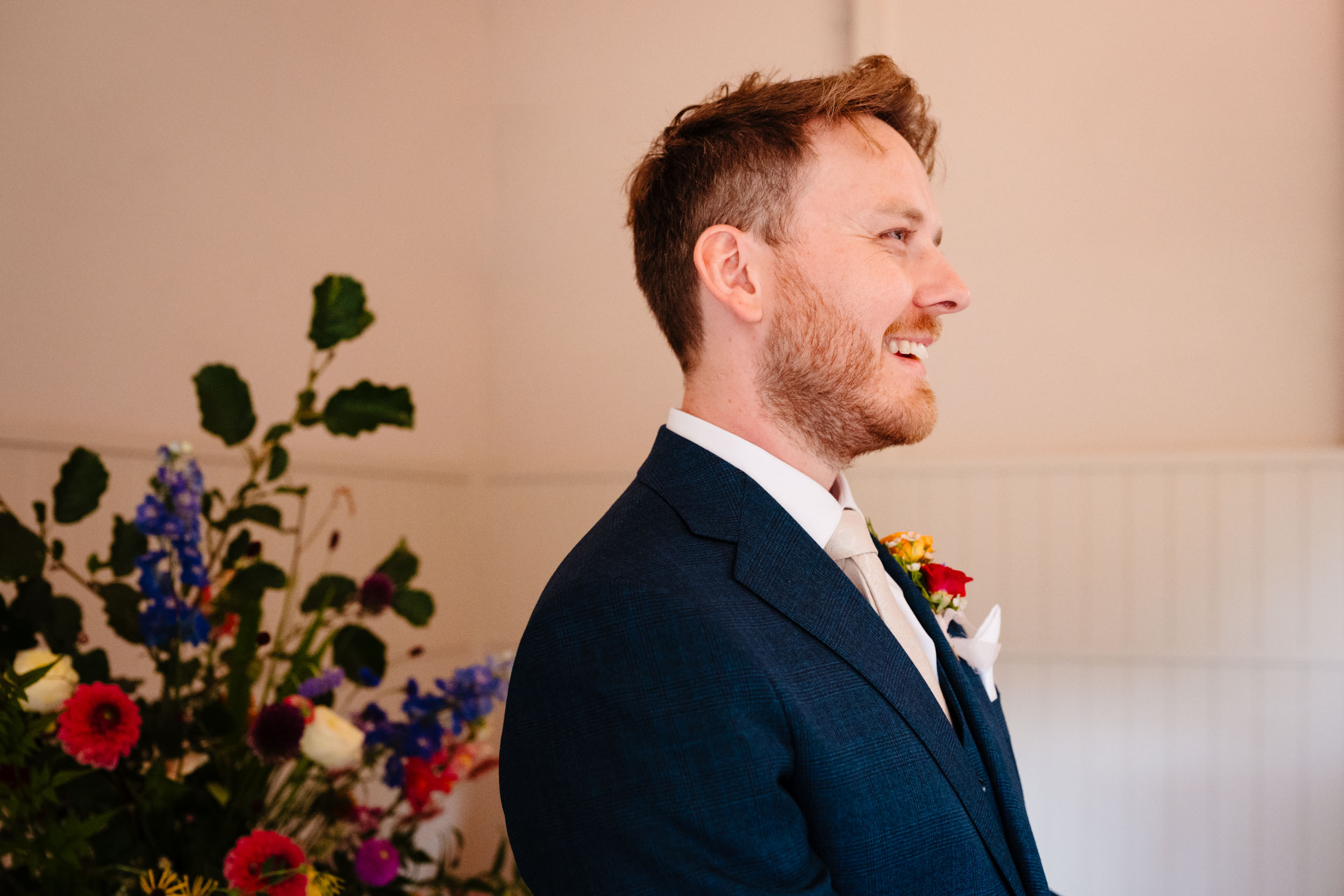 Sam’s emotional reaction to seeing Anika walk down the aisle