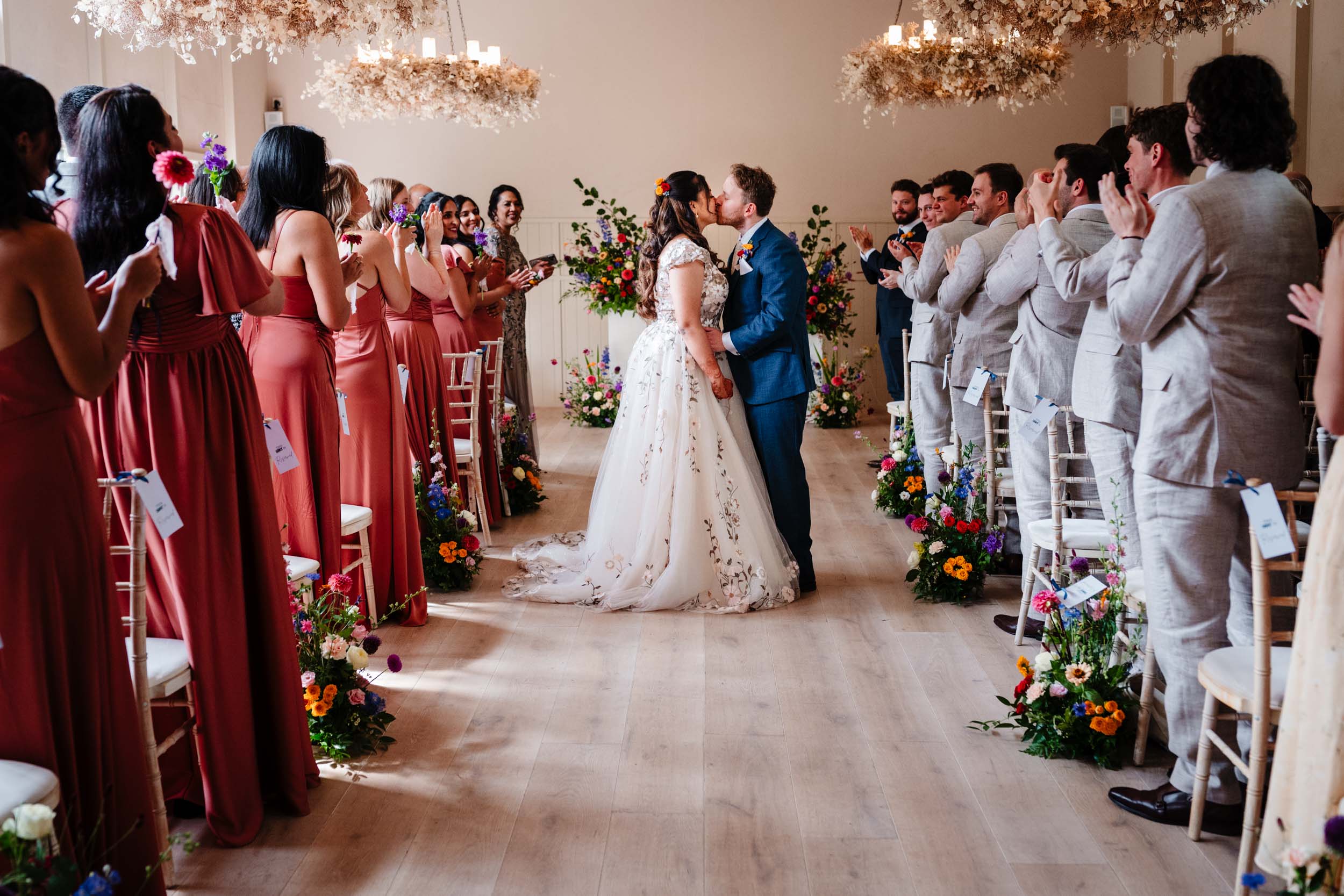 The first kiss as Anika and Sam are pronounced married