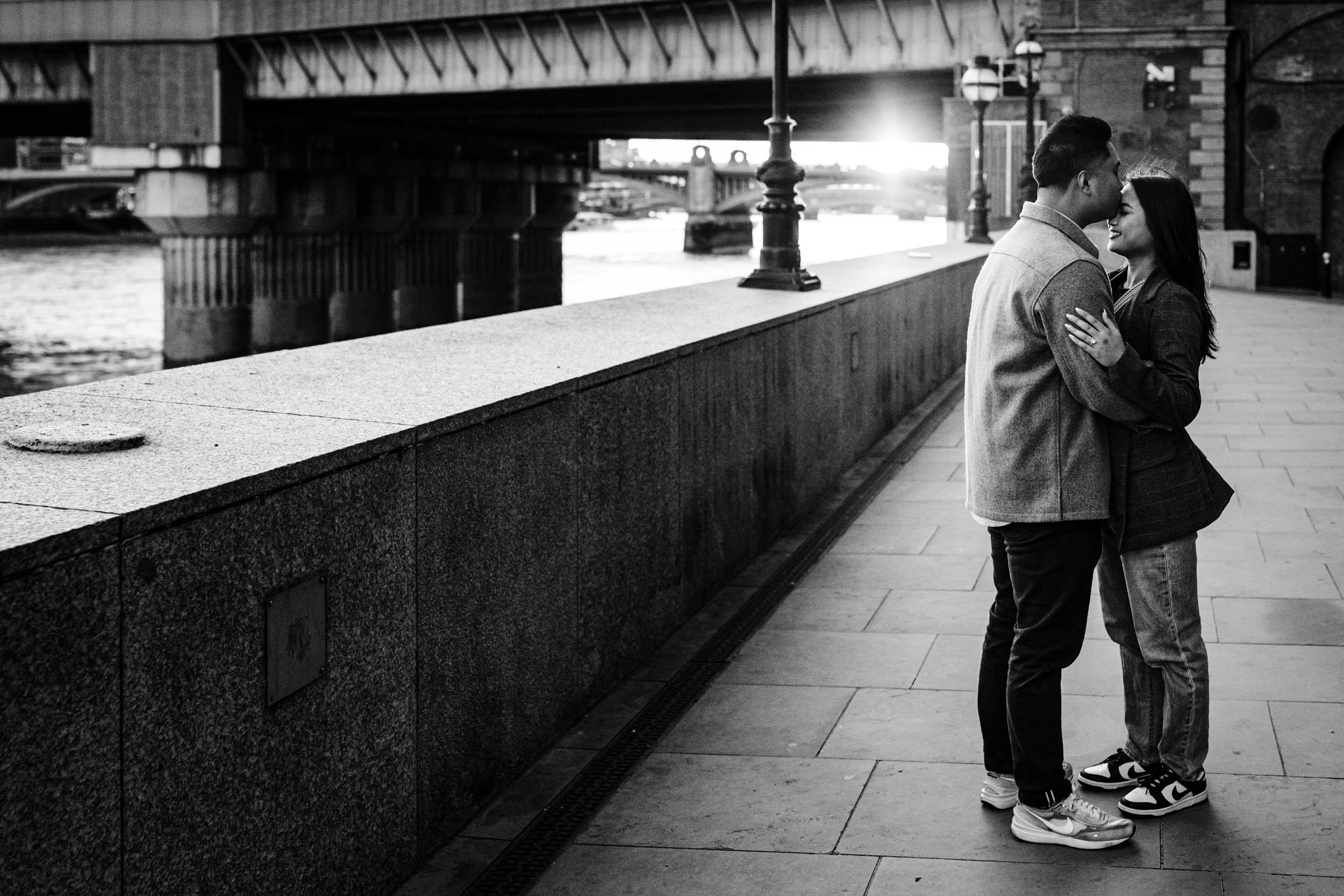 Tower Bridge proposal photographer capturing golden hour light