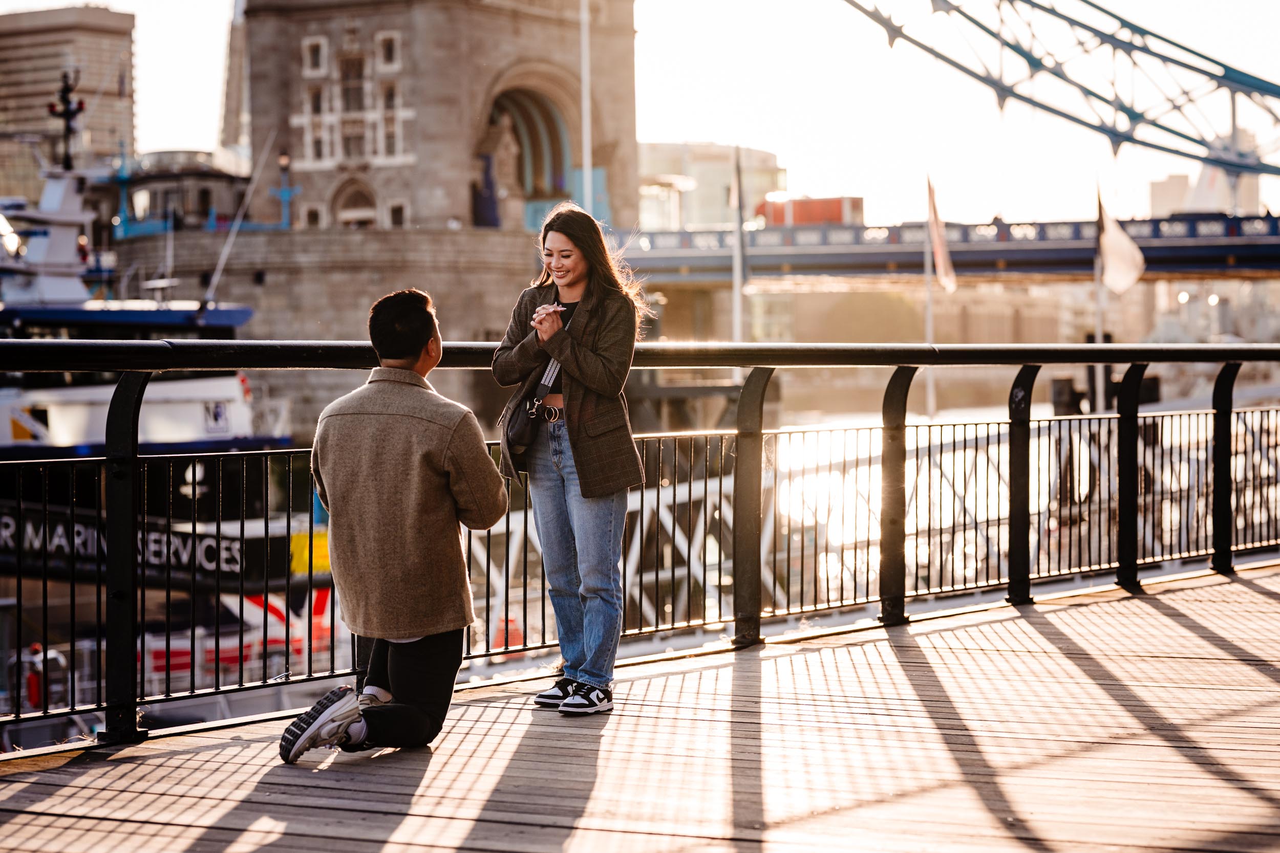 Tower Bridge proposal moment captured by Stan, London photographer