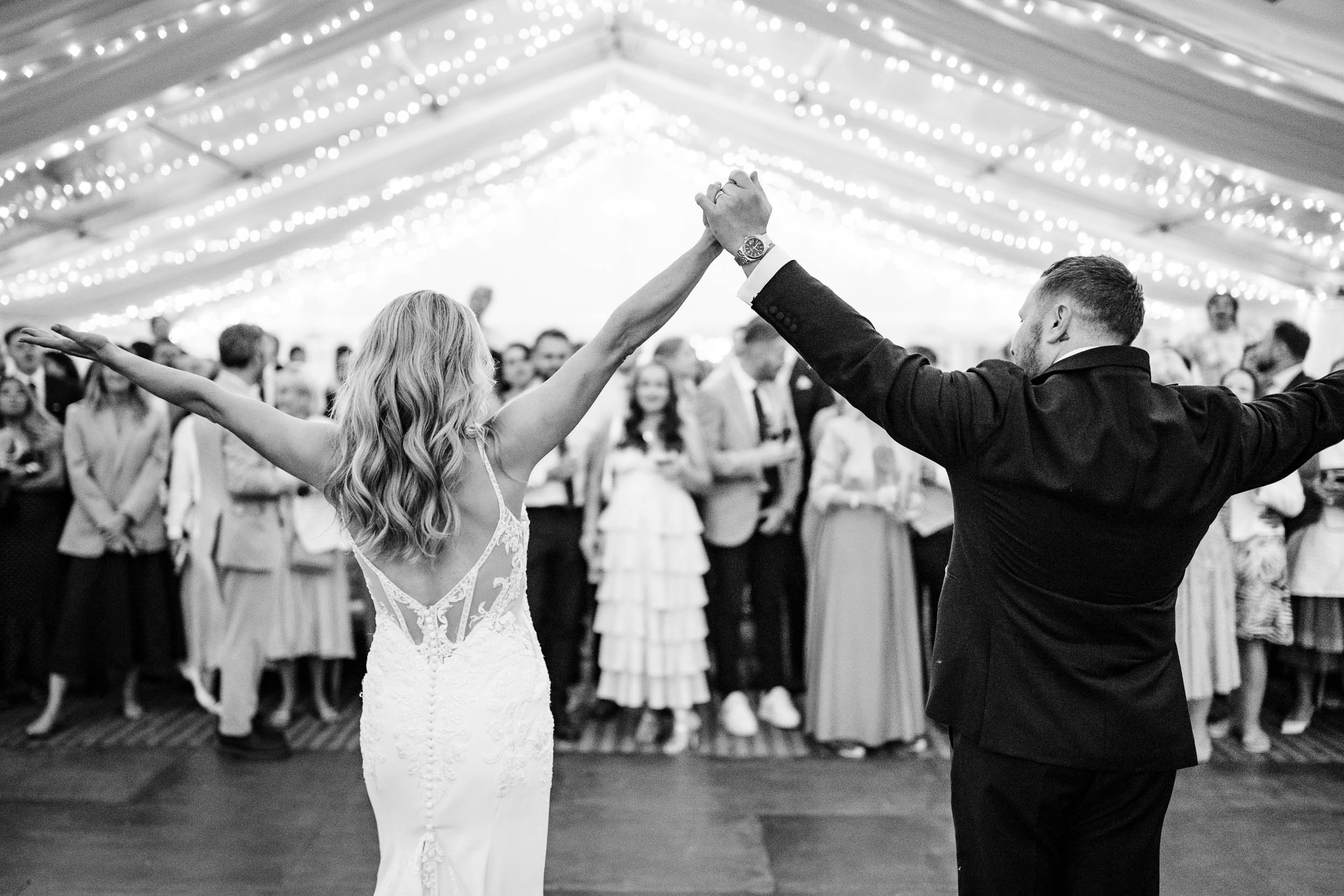 Bride and groom together after their first dance