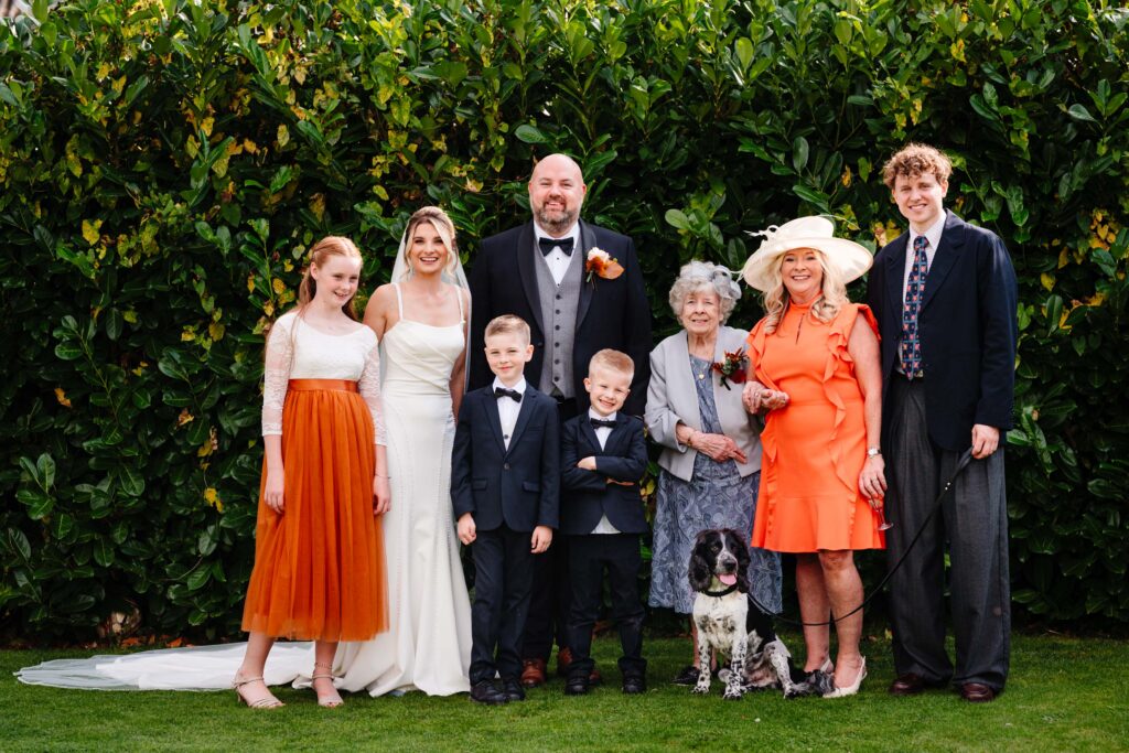 Group photo at a Kentish wedding